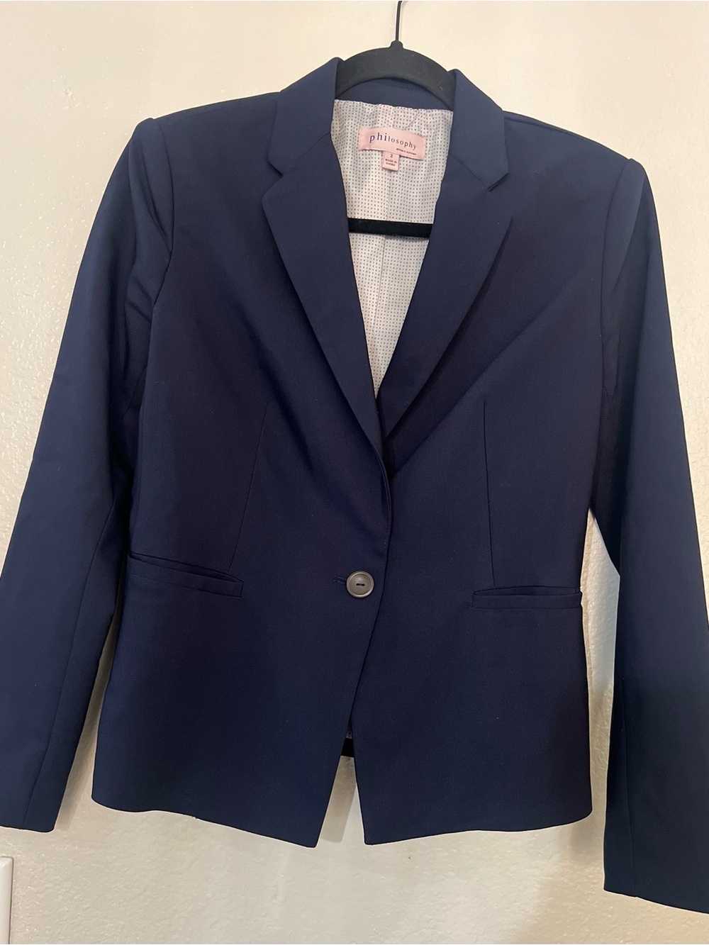 Philosophy Stretch Navy Single-Button Blazer